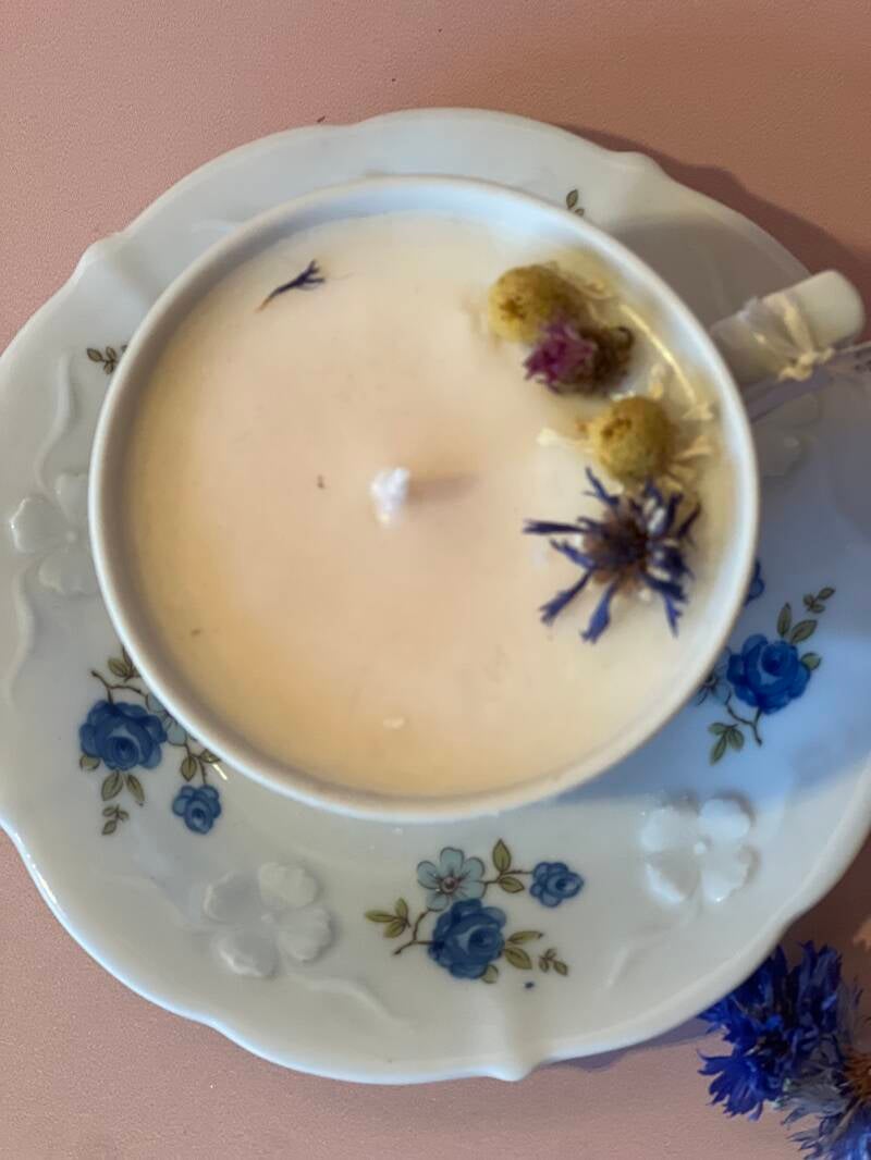 Bougie Tasse Vintage Parfum Muffin Myrtille