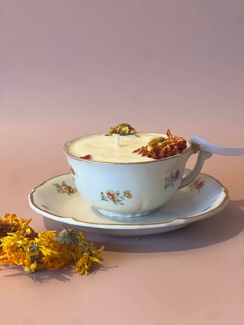 Bougie tasse vintage Parfum patchouli