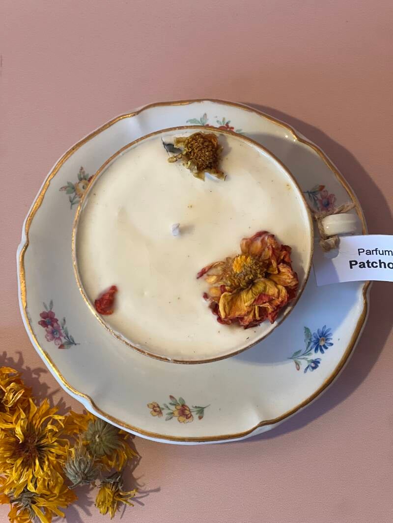 Bougie Tasse Vintage Parfum Patchouli