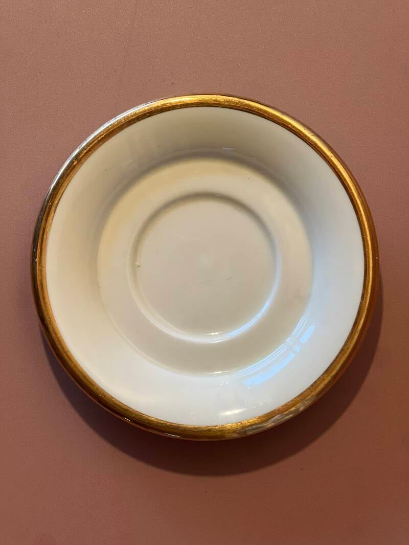 Soucoupe vintage pour bougie fleurie