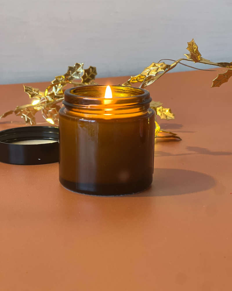 Bougie Pot Ambré : Sapin de Noël